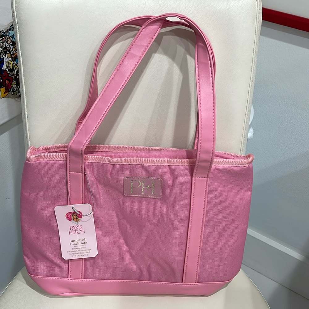 Paris Hilton Pink Sparkly "PH"  Insulated Lunch Tote Bag